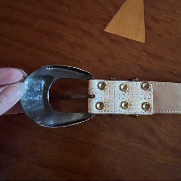 Vintage Leatherock Embossed Leather Western Buckle Belt - Picture 9 of 13